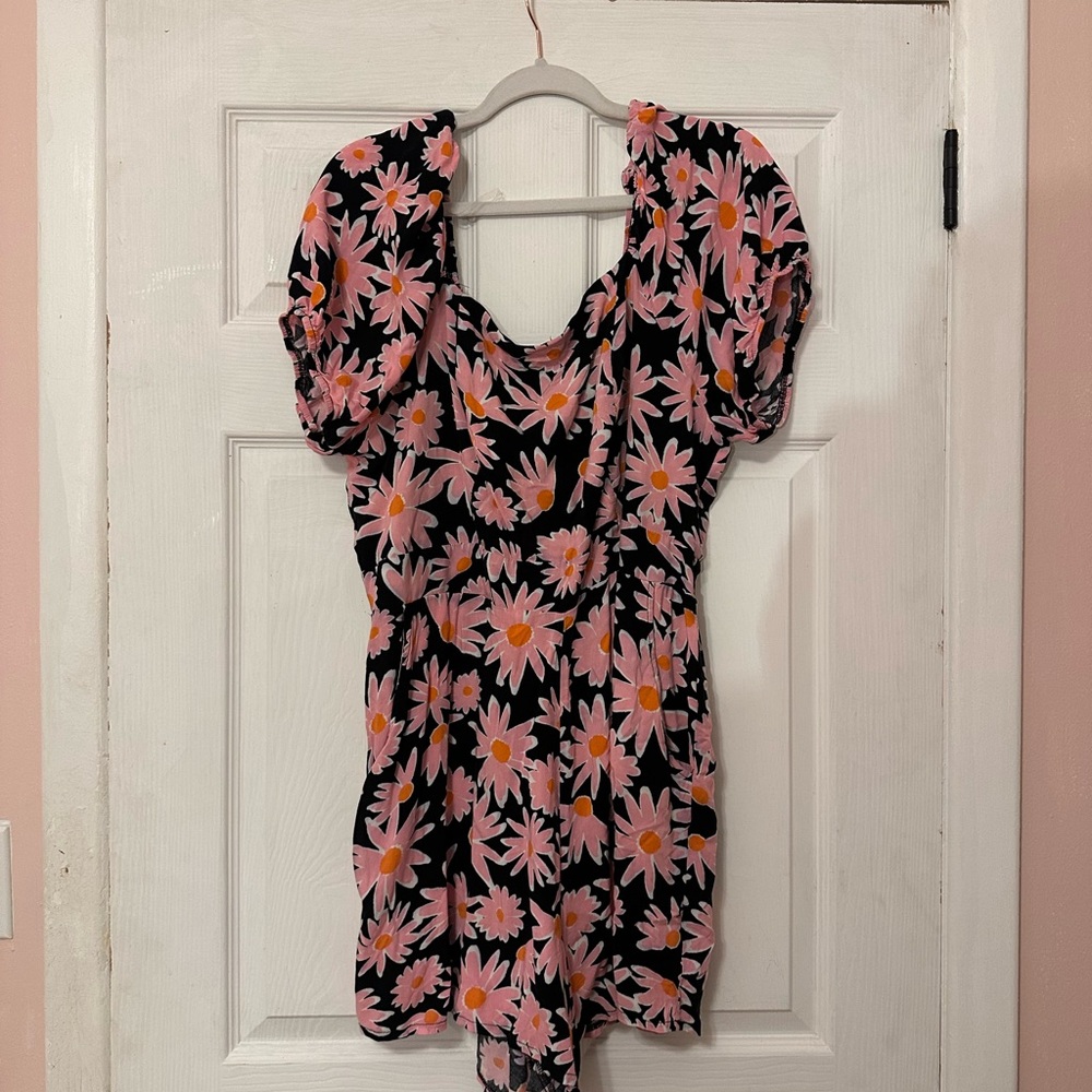 Floral Black and Pink Dress